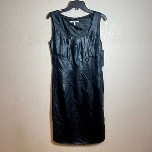 Steilmann Sheath Dress Womens Size 8 Black Sleeveless Pleated Lined Cocktail NEW